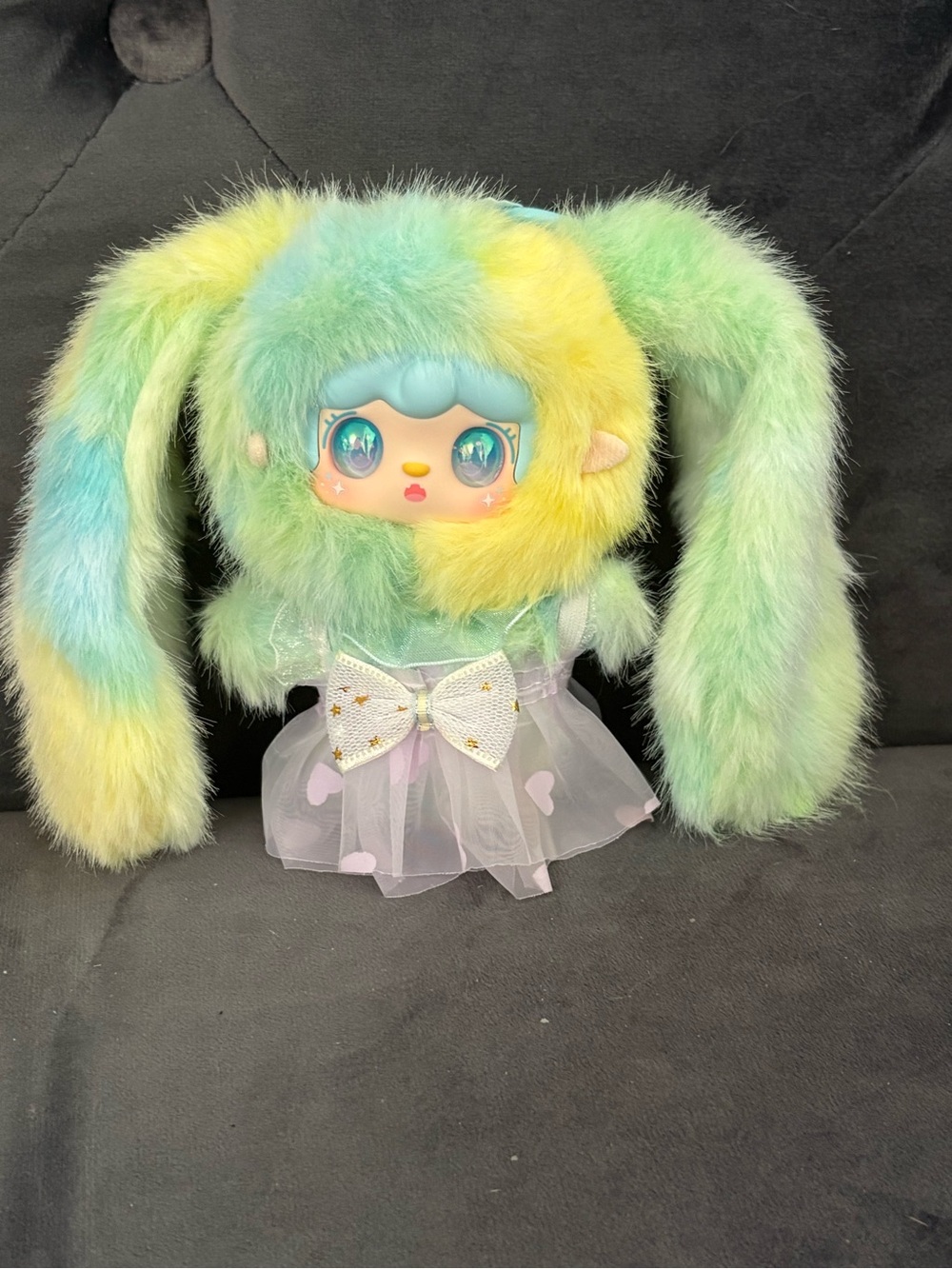 Yooki Hopping Bunny Plush Pendant Blind Box - Green Forest Rabbit laser eyes